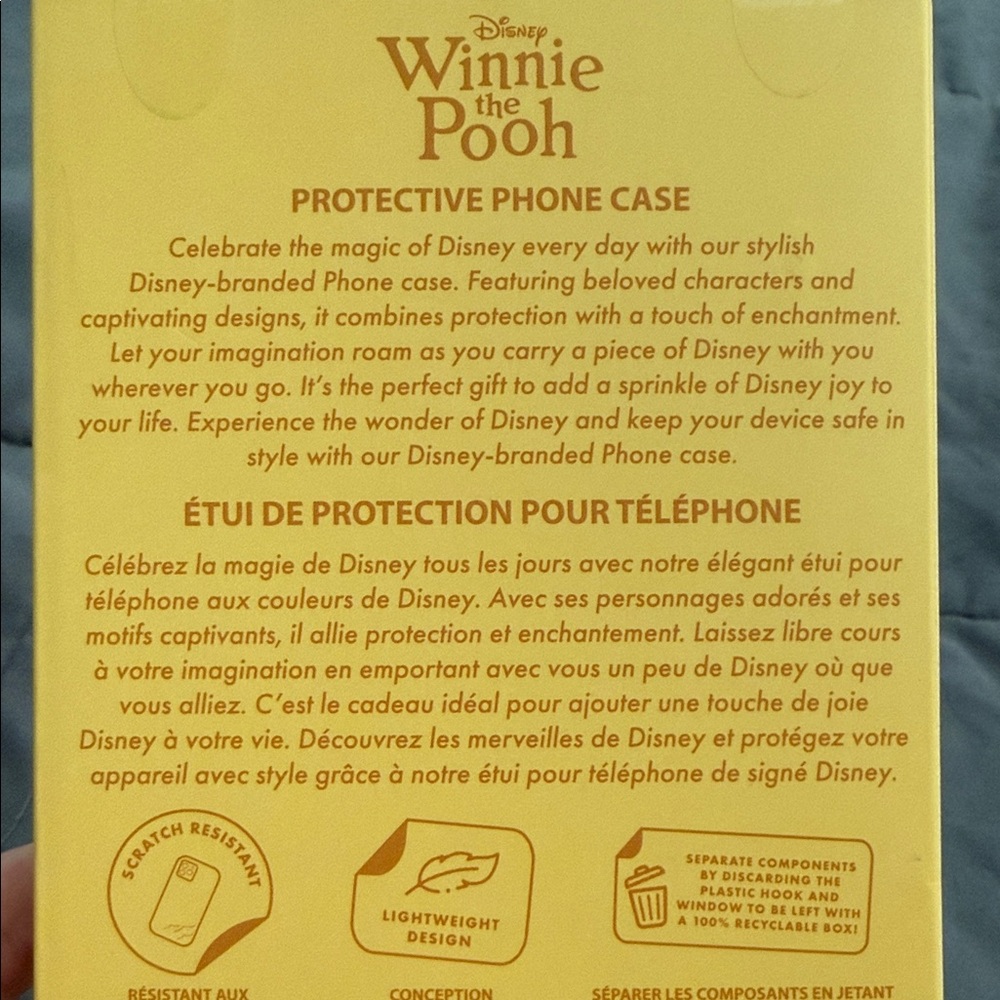 Disney Winnie the Pooh iPhone 16 Pro Max Case - Yellow and Red Wireless Charging - Picture 2 of 3